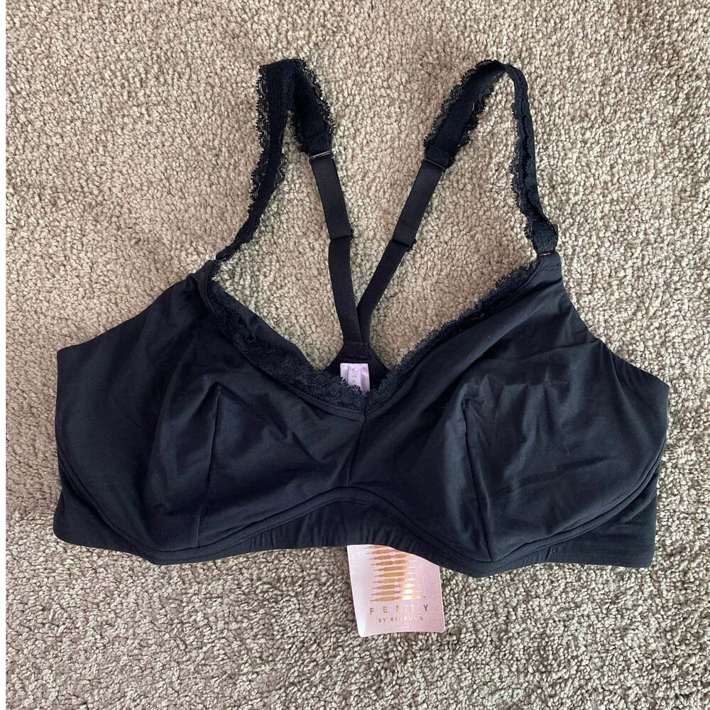 Savage X Fenty Black Lace Bralette Sports Bra Size 1X New
